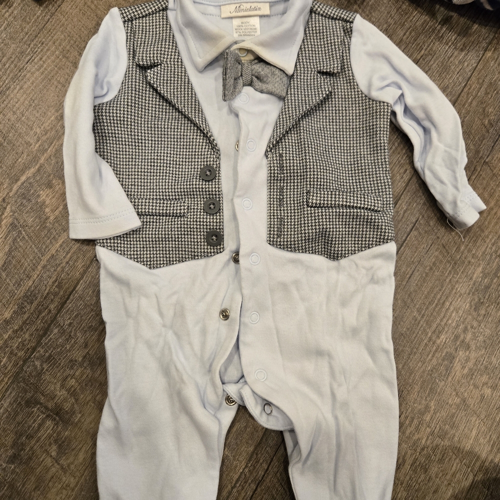 Adorable Gray and White Kids One Piece